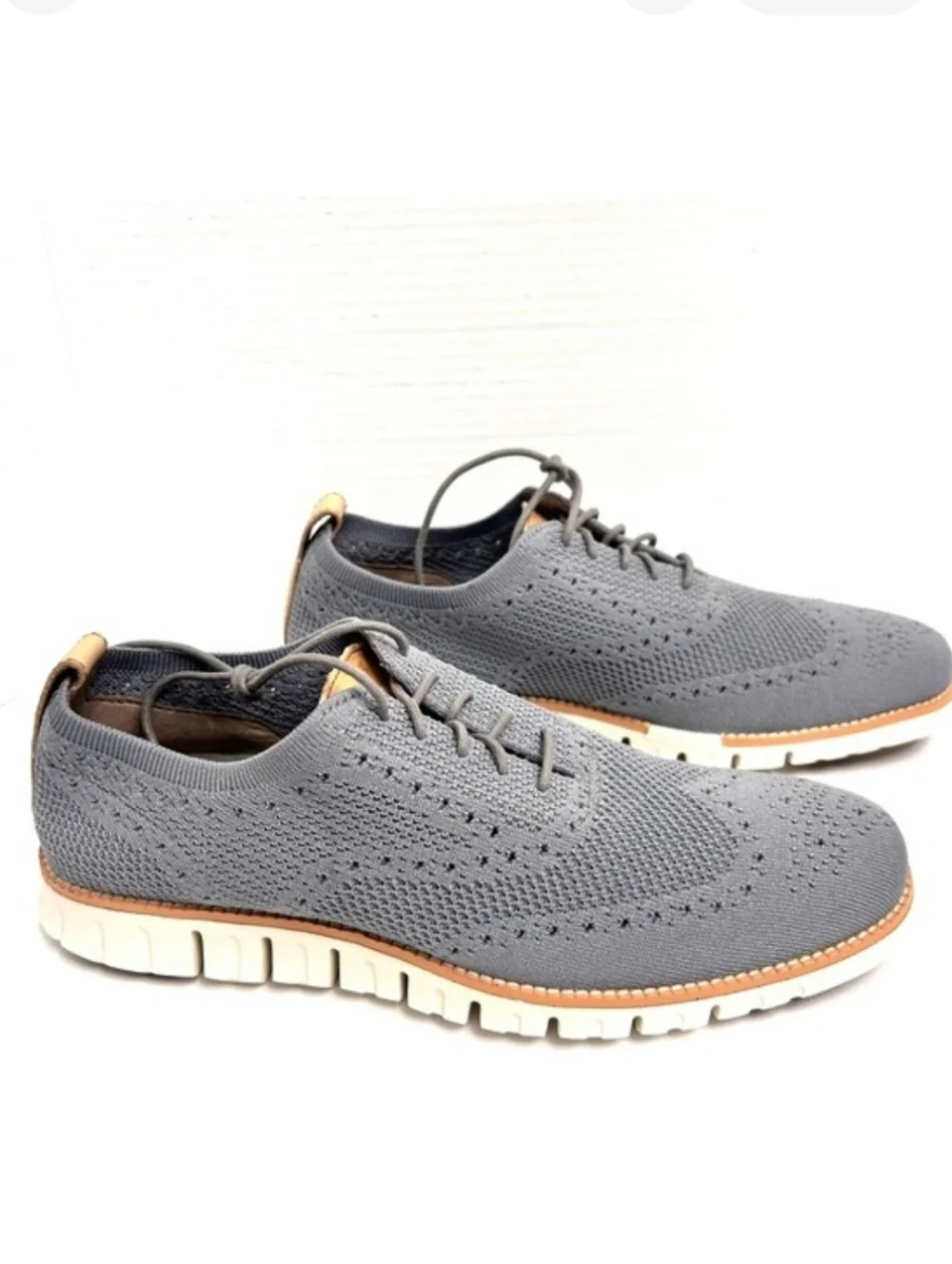 Cole Haan Zerogrand Wingtip Stitchlite Oxfords (Ironstone Gray). Size 10